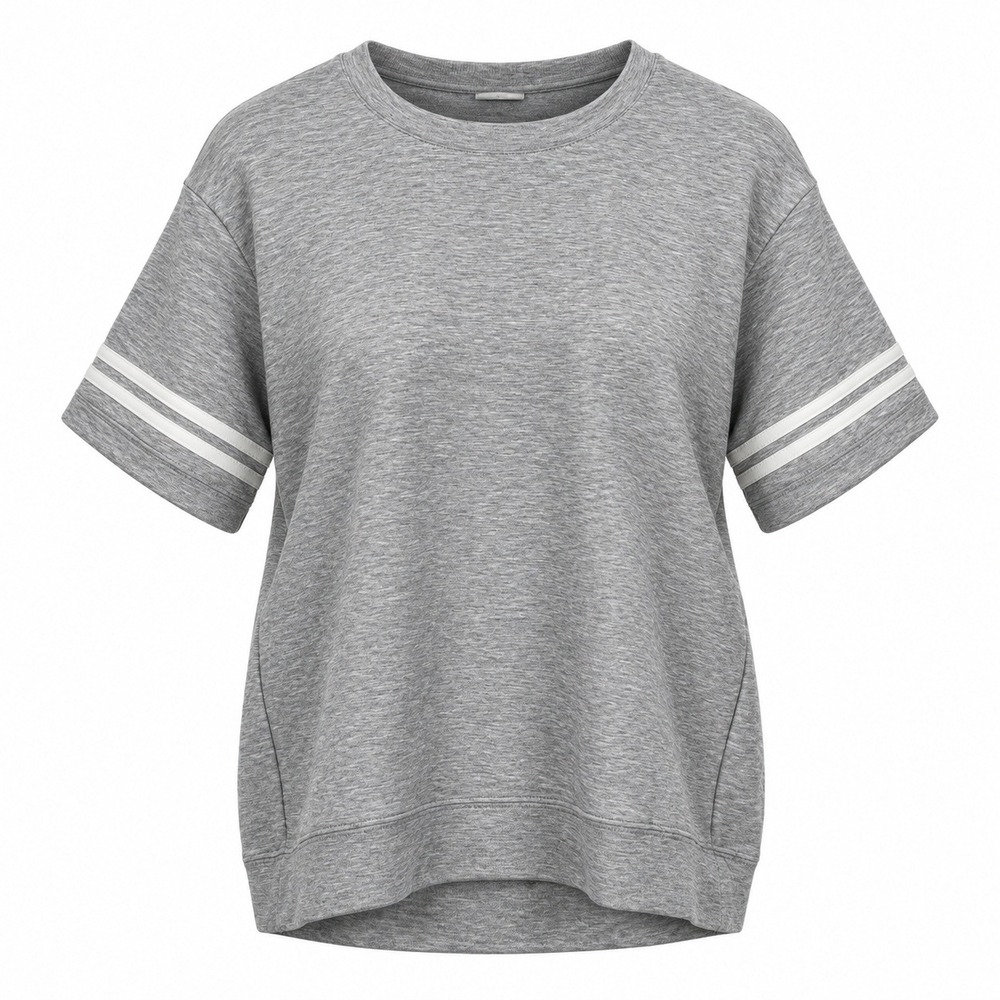 Nine Britton Brandi Heather Grey Short Sleeve Crew Neck Knit Top XL NWOT